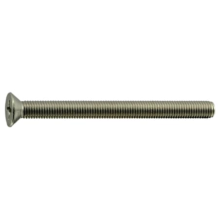 Midwest Fastener 1/4"-28 x 3 in Phillips Flat Machine Screw, Plain 18-8 Stainless Steel, 6 PK 37691